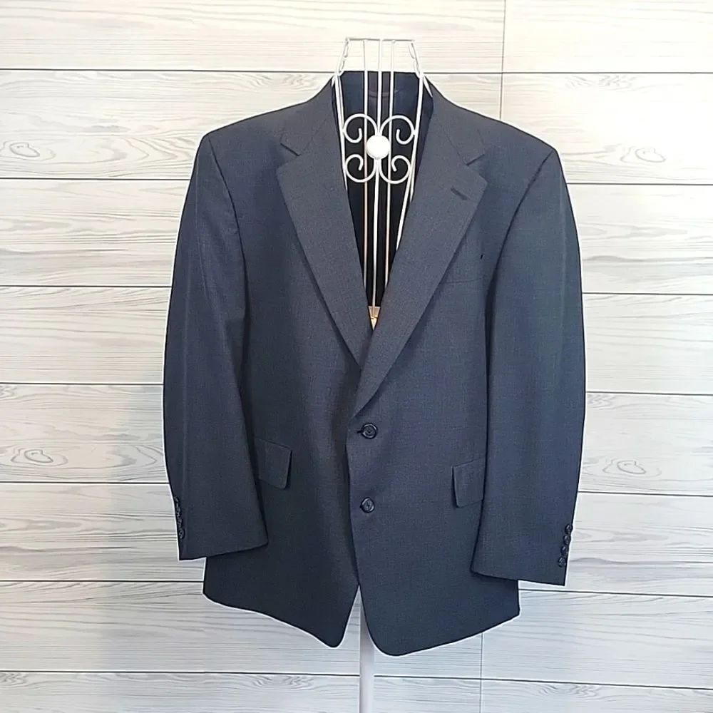 Hart Schaffner & Marx wool blend single breasted sport coat - navy 42R